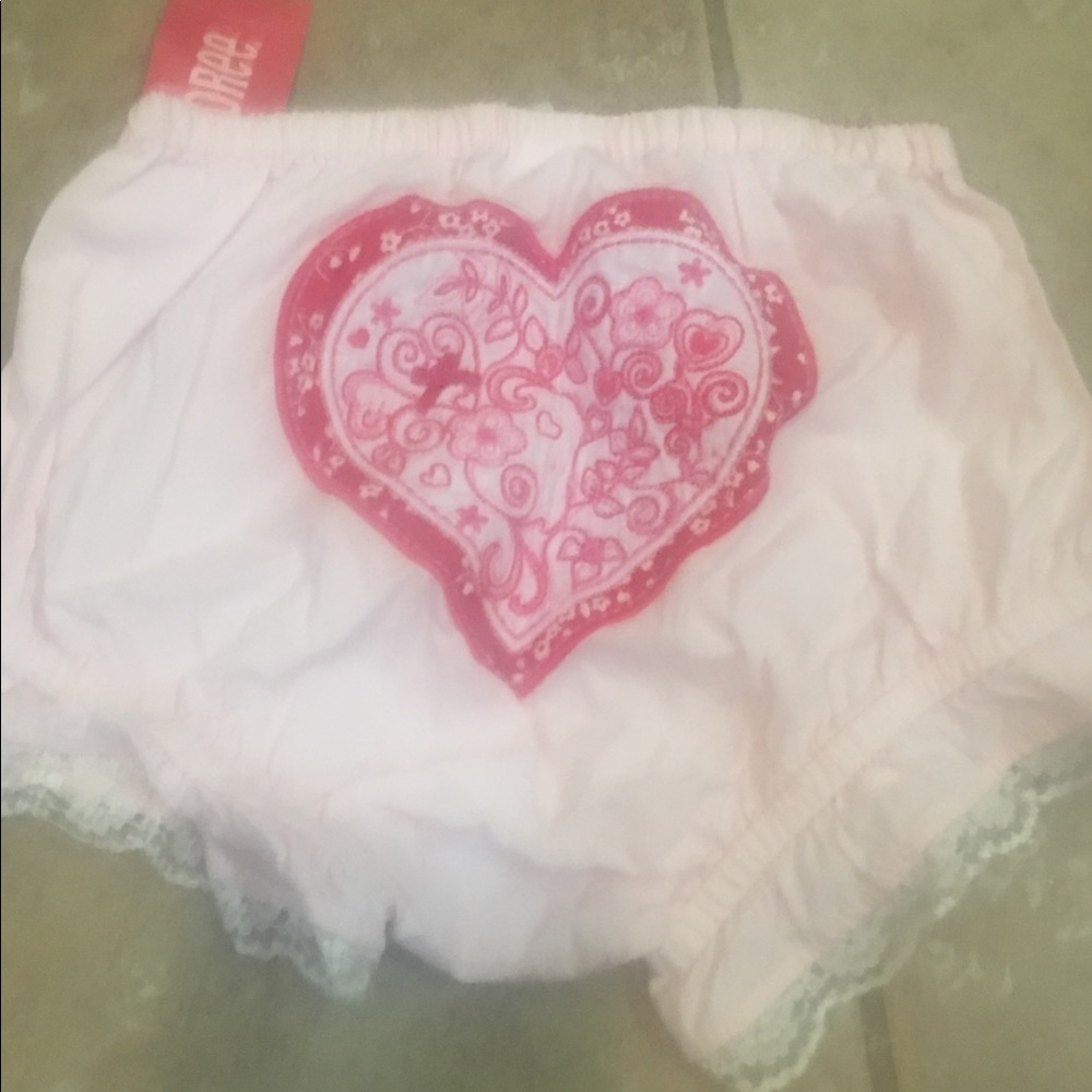 Gymboree Pink heart diaper bloomer cover size 2